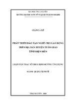 Phát triển đào tạo nghề cho lao động trên địa bàn huyện tuần giáo tỉnh điện biên