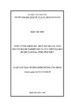 Tăng cường kiểm tra thuế giá trị gia tăng đối với các doanh nghiệp nhỏ và vừa trên địa bàn huyện tam đảo tỉnh vĩnh phúc