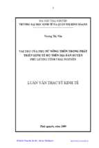 Vai trò của phụ nữ nông thôn trong phát triển kinh tế hộ trên địa bàn huyện phú lương tỉnh thái nguyên