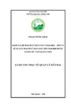 đánh giá kế hoạch sử dụng đất 5 năm 2011 2015 và đề án quy hoạch sử dụng đất đến năm 2020 huyện hoành bồ tỉnh quảng ninh