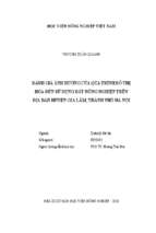 đánh giá ảnh hưởng của quá trình đô thị hóa đến sử dụng đất nông nghiệp trên địa bàn huyện gia lâm, thành phố hà nội  