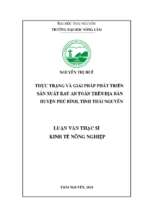 Thực trạng và giải pháp phát triển sản xuất rau an toàn trên địa bàn huyện phú bình tỉnh thái nguyên