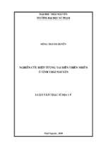 Nghiên cứu hiện tượng tai biến thiên nhiên ở tỉnh thái nguyên