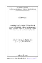 Quyền tự chủ tự chịu trách nhiệm trong quản lý tài chính tại bệnh viện c thái nguyên thực trạng và giải pháp