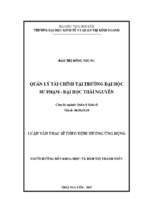 Quản lý tài chính tại trường đại học sư phạm đại học thái nguyên