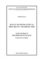 Quản lý chi thường xuyên tại bệnh viện sản nhi tỉnh bắc ninh