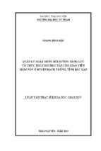 Quản lý hoạt động bồi dưỡng năng lực tổ chức trò chơi học tập cho giáo viên mầm non ở huyện bạch thông tỉnh bắc kạn