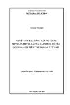 Nghiên cứu khả năng hấp phụ xanh metylen metyl da cam phenol đỏ của quặng apatit biến tính bằng sắt từ oxit
