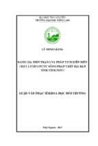 đánh giá hiện trạng và phân tích diễn biến chất lượng nước sông phan trên địa bàn tỉnh vĩnh phúc