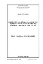 Nghiên cứu bảo tồn đa dạng sinh học một số loài cây thuốc bản địa tại huyện mù cang chải tỉnh yên bái