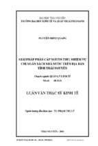 Giải pháp phân cấp nguồn thu nhiệm vụ chi ngân sách nhà nước trên địa bàn tỉnh thái nguyên