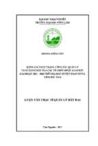 đánh giá thực trạng công tác quản lý và sử dụng đất của các tổ chức được giao đất giai đoạn 2012 2016 trên địa bàn huyện đoan hùng tỉnh phú thọ