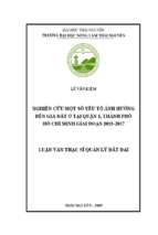 Nghiên cứu một số yếu tố ảnh hưởng đến giá đất ở tại quận 1 thành phố hồ chí minh giai đoạn 2015 2017