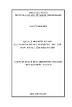 Quản lý nhà nước đối với các doanh nghiệp có vốn đầu tư trực tiếp nước ngoài ở tỉnh thái nguyên