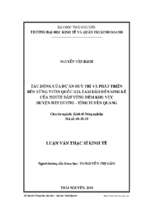 Tác động của dự án duy trì và phát triển bền vững vườn quốc gia tam đảo đến sinh kế của người dân vùng đệm khu vực huyện sơn dương tỉnh tuyên quang