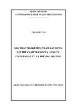 Giải pháp marketing nhằm xây dựng lợi thế cạnh tranh của công ty cổ phần đầu tư và thương mại tng