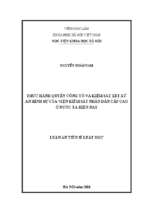 Thực hành quyền công tố và kiểm sát xét xử án hình sự của viện kiểm sát nhân dân cấp cao ở nước ta hiện nay