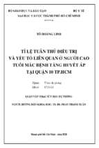 Tỉ lệ tuân thủ điều trị và yếu tố liên quan ở người cao tuổi mắc bệnh tăng huyết áp tại quận 10 tp.hcm