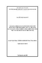 Vận dụng chính sách của ngân hàng nhà nước trong phát triển hoạt động cho vay tiêu dùng tại ngân hàng nông nghiệp và phát triển nông thôn việt nam chi nhánh thanh miếu phú thọ