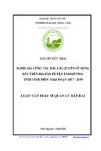 đánh giá công tác đấu giá quyền sử dụng đất trên địa bàn huyện tam dương tỉnh vĩnh phúc giai đoạn 2017 2019