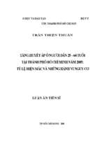 Tăng huyết áp ở người dân 25 64 tuổi tại thành phố hồ chí minh năm 2005 tỷ lệ hiện mắc và những hành vi nguy cơ