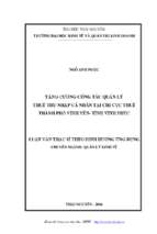 Tăng cường công tác quản lý thuế thu nhập cá nhân tại chi cục thuế thành phố vĩnh yên tỉnh vĩnh phúc