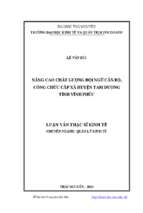 Nâng cao chất lượng đội ngũ cán bộ công chức cấp xã huyện tam dương tỉnh vĩnh phúc