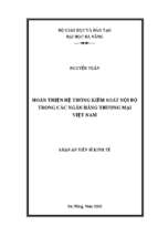 Hoàn thiện hệ thống kiểm soát nội bộ trong các ngân hàng thương mại việt nam