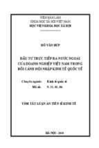 đầu tư trực tiếp ra nước ngoài của doanh nghiệp việt nam trong bối cảnh hội nhập kinh tế quốc tế