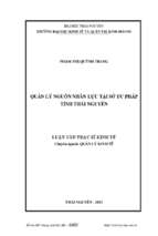 Quản lý nguồn nhân lực tại sở tư pháp tỉnh thái nguyên