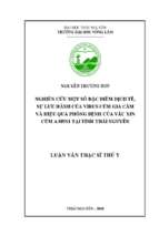 Nghiên cứu một số đặc điểm dịch tễ sự lưu hành của virus cúm gia cầm và hiệu quả phòng bệnh của vắc xin cúm a h5n1 tại thái nguyên