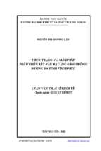 Thực trạng và giải pháp phát triển kết cấu hạ tầng giao thông đường bộ tỉnh vĩnh phúc