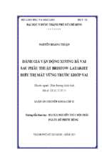 đánh giá vận động xương bả vai sau phẫu thuật bristow latarjet điều trị mất vững trước khớp vai