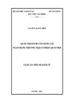 Quản trị rủi ro tín dụng tại ngân hàng thương mại cổ phần quân đội