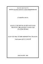 Quản lý chi thường xuyên ngân sách nhà nước cho giáo dục và đào tạo của tỉnh yên bái