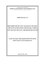 Phát triển phương thức thanh toán tín dụng chứng từ tại ngân hàng thương mại cổ phần công thương việt nam chi nhánh thái nguyên