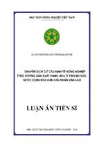 Chuyển dịch cơ cấu kinh tế nông nghiệp theo hướng sản xuất hàng hóa ở tỉnh bo kẹo nước cộng hòa dân chủ nhân dân lào