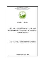 Phát triển sản xuất chè bền vững theo hướng vietgap trên địa bàn huyện đại từ tỉnh thái nguyên