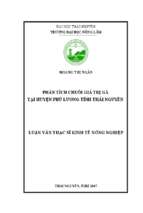 Phân tích chuỗi giá trị gà tại huyện phú lương tỉnh thái nguyên