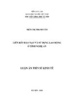 Liên kết đào tạo và sử dụng lao động ở tỉnh nghệ an