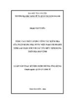 Nâng cao chất lượng công tác kiểm tra của nhnnvn chi nhánh tỉnh lai châu đối với các tổ chức tín dụng trên địa bàn tỉnh