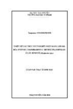 Thiết kế cấu trúc vector biểu hiện mang gen mã hóa enzyme columbamine o methyltransferase ở cây bình vôi stephania spp