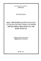 Thực tiễn kê biên quyền sử dụng đất và tài sản gắn liền với đất tại thành phố hải phòng theo pháp luật thi hành án dân sự
