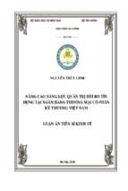 Nâng cao năng lực quản trị rủi ro tín dụng tại ngân hàng thương mai cổ phần kỹ thương việt nam