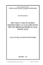 Thực trạng và một số giải pháp nhằm phát triển cây ăn quả theo hướng bền vững trên địa bàn huyện lục ngạn tỉnh bắc giang