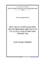 Thực trạng và những giải pháp chủ yếu nhằm phát triển sản xuất cây ăn quả tại huyện phù ninh tỉnh phú thọ