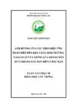 ảnh hưởng của cấy theo hiệu ứng hàng biên đến khả năng sinh trưởng năng suất của giống lúa khang dân 18 và khang dân đột biến ở bắc kạn