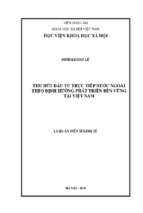 Thu hút đầu tư trực tiếp nước ngoài theo định hướng phát triển bền vững tại việt nam