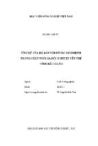 ứng xử của hộ dân với rủi ro dịch bệnh trong chăn nuôi gà đồi ở huyện yên thế tỉnh bắc giang  