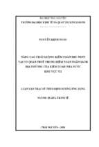 Nâng cao chất lượng kiểm toán thu ngân sách nhà nước tại cơ quan thuế trong kiểm toán ngân sách địa phương của kiểm toán nhà nước khu vực vii